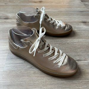 Sam Edelman Jaxon Gold Women’s Shoes Size 8 Lace Fashion Sneakers Soft Leather